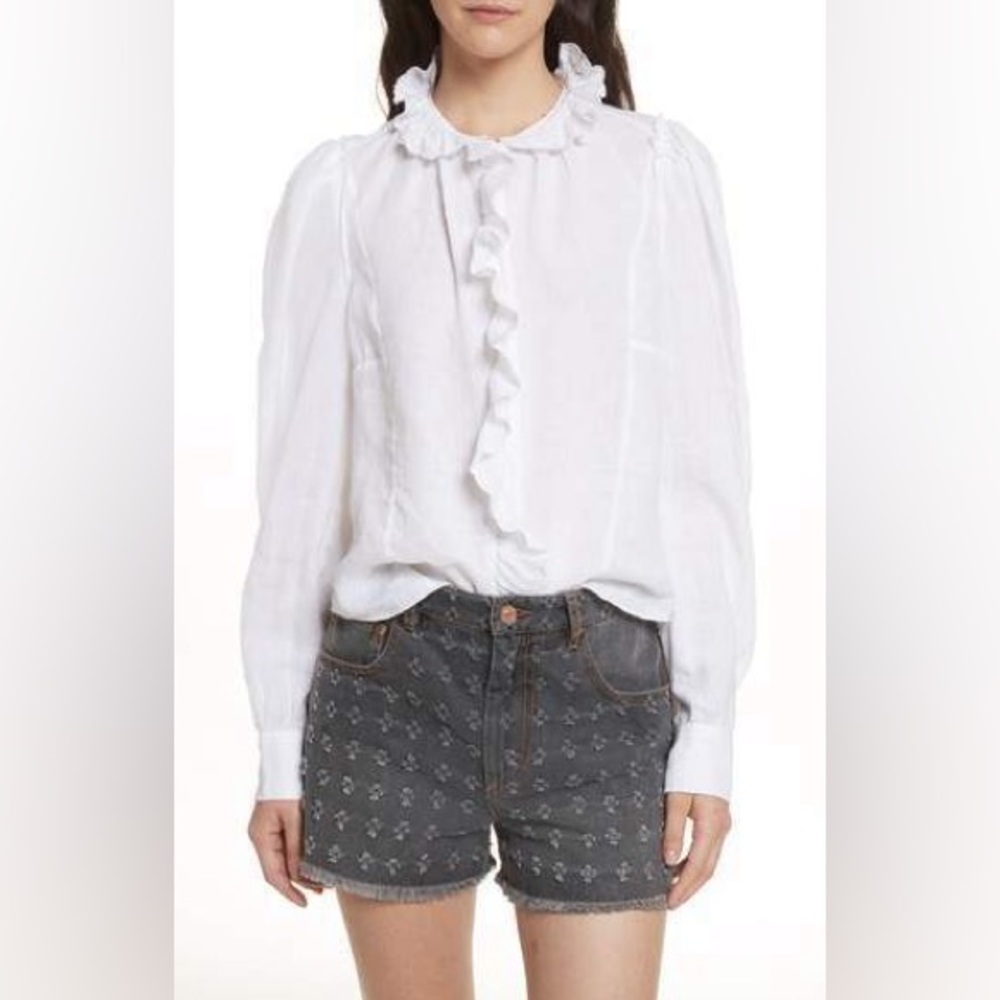 Isabel Marant Etoile Tauren Broderie Linen Shirt